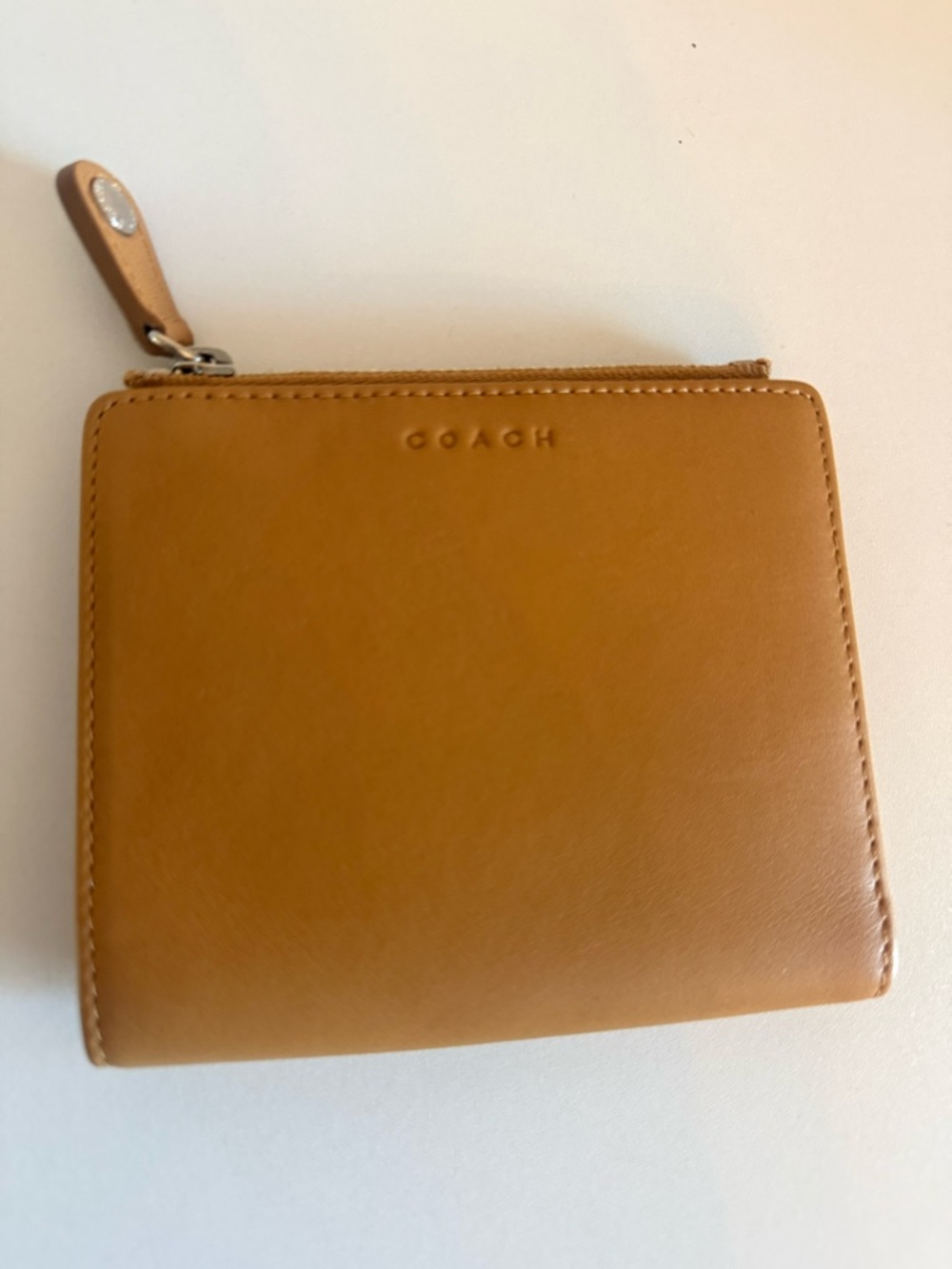 Coach Tan Leather Zip Wallet
